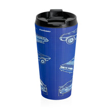 Vintage Delorean Blueprint Stainless Steel Travel Mug by SpeedTiques
