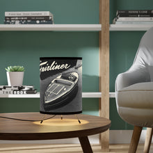 Vintage Western Fairliner Torpedo Ad Tripod Lamp with High-Res Printed Shade, US/CA plug