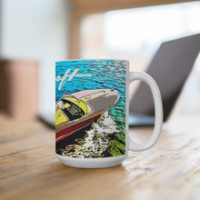 Vintage 1955 Chris Craft Cobra White Ceramic Mug by Retro Boater
