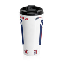 Personalized Tessa Patriots Red Sox Stainless Steel Travel Mug