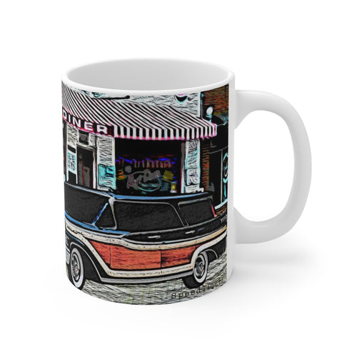 1959 Mercury Station Wagon White Ceramic Mug by SpeedTiques