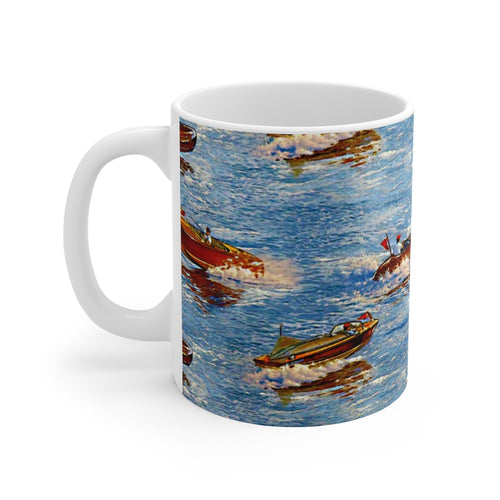 Vintage Chris Craft White Ceramic Mug by Retro Boater