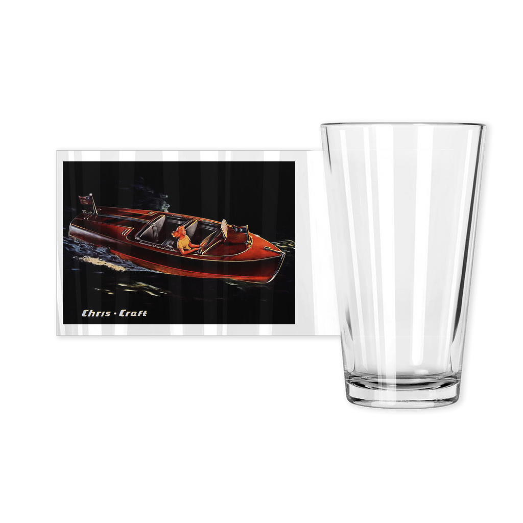 Vintage 1950s Chris Craft Runabout Pint Glasses