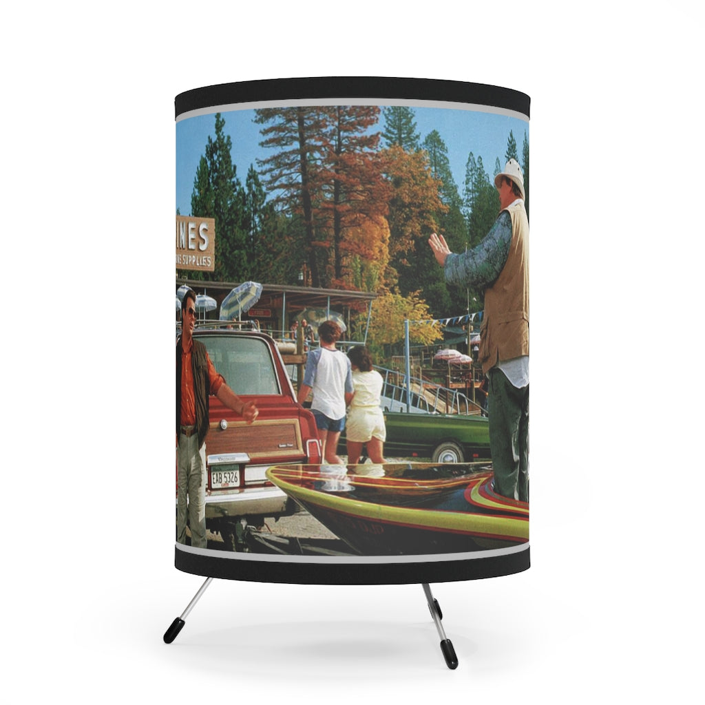 Funny Great Outdoors Scene with John Candy and Dan Akroyd Tripod Lamp with High-Res Printed Shade, US/CA plug