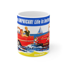 Life is better in an AMPHICAR! White Ceramic Mug by Retro Boater