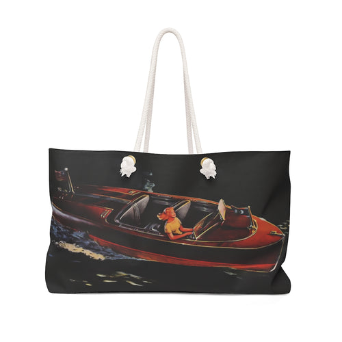 Vintage Chris Craft on a Late Night Ride Weekender Bag