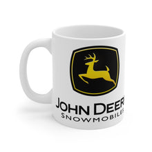 Vintage John Deere Snowmobiles White Ceramic Mug by SpeedTiques