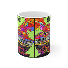 Mopar Plymouth Roadrunner Superstock White Ceramic Mug by SpeedTiques