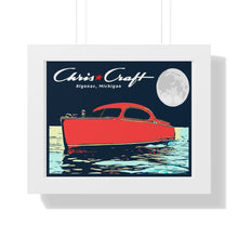 Vintage 1950 Chris Craft Cruiser Framed Horizontal Poster