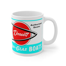 Dorsett Boat Dealer Sign White Ceramic Mug by Retro Boater