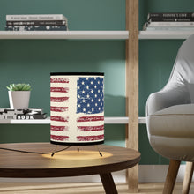 Vintage look American Flag with Chris Craft Boats integrated Tripod Lamp with High-Res Printed Shade, US/CA plug