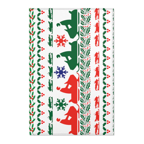 Snowmobile Christmas  Pattern Area Rugs by SpeedTiques