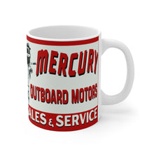 Vintage Mercury Outboard Motors White Ceramic Mug by Retro Boater