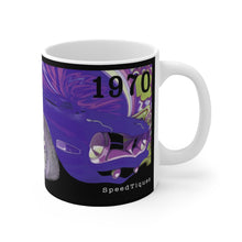 1970 Plymouth Hemi Cuda Plum Crazy Purple White Ceramic Mug by SpeedTiques