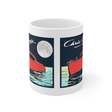 Vintage 1950s Chris Craft Sedan in the Moonlight White Ceramic Mug by Retro Boater