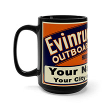 Custom Evinrude and Elto Outboard Boat Motors Black Mug 15oz by Retro Boater