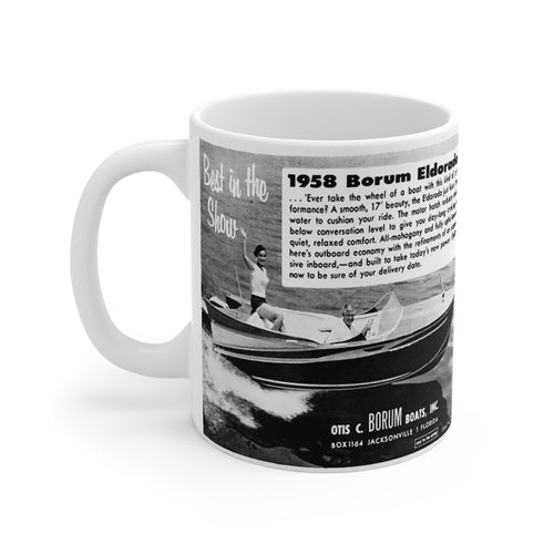 1958 Borum Eldorado Boats Mug 11oz by Retro Boater