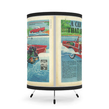Vintage Advertisement of Amphicar Tripod Lamp with High-Res Printed Shade, US/CA plug