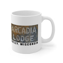 Arcadia Lodge Hatley, WI White Ceramic Mug