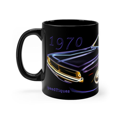 1970 Plymouth Barracuda Black mug 11oz by SpeedTiques