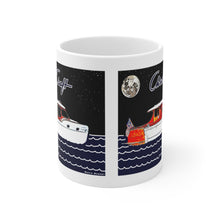 Vintage Chris Craft Deluxe Cabin Cruiser White Ceramic Mug by Retro Boater