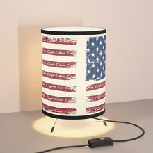 Vintage look American Flag with Chris Craft Boats integrated Tripod Lamp with High-Res Printed Shade, US/CA plug