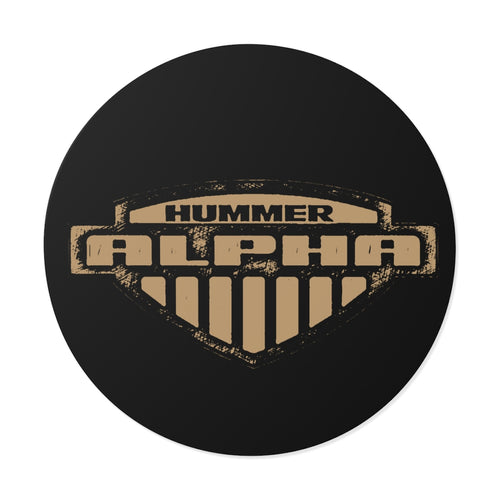 Distressed Vintage look Hummer Alpha Round Vinyl Stickers