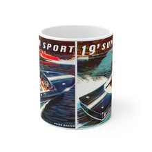 Vintage 19' Chris Craft Super Sport White Ceramic Mug by Retro Boater