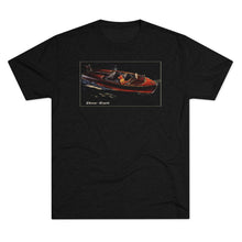 Vintage Chris Craft Runabout on a Night Ride Men's Tri-Blend Crew Tee