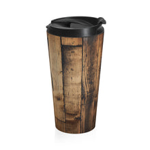 Dark Wood Stainless Steel Travel Mug