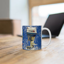 Distressed Look Homelite Outboard White Ceramic Mug by Retro Boater