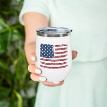 Distressed Flag with Vintage Chris Craft Combined 12oz Insulated Wine Tumbler