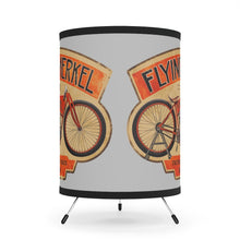 Vintage 1910 Flying Merkel Race Motorcycle Tripod Lamp with High-Res Printed Shade, US/CA plug