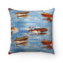 Vintage Chris Craft Spun Polyester Square Pillow by Retro Boater