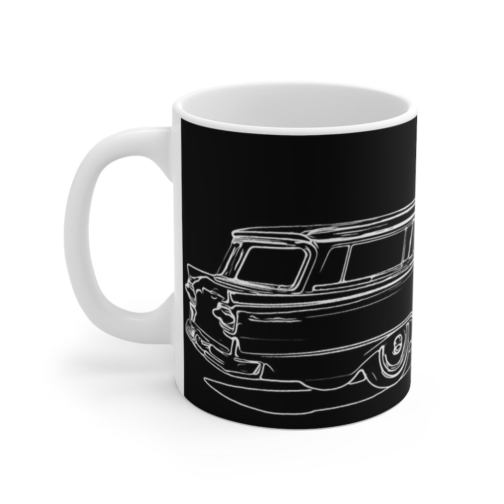 1958 Ford Ranch Wagon White Ceramic Mug by SpeedTiques