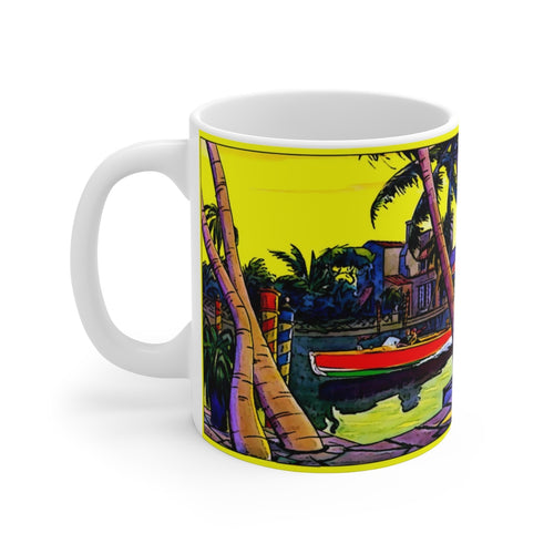 Vintage Dodge Runabout White Ceramic Mug by Retro Boater