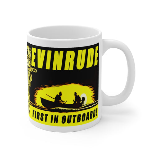 Vintage Evinrude White Ceramic Mug by Retro Boater