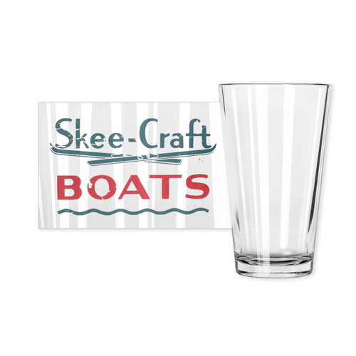 Vintage Skee Craft Boats Pint Glasses by Classic Boater