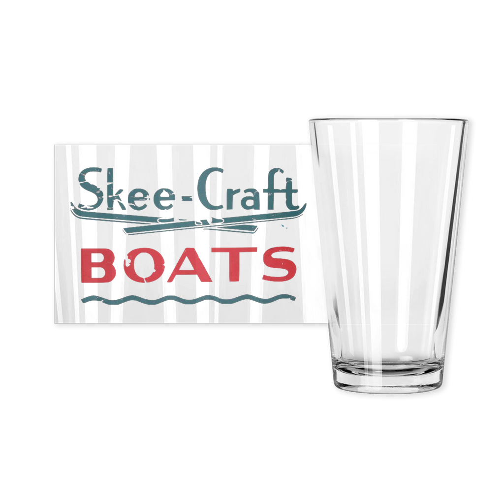 Vintage Skee Craft Boats Pint Glasses by Classic Boater