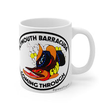 Plymouth Barracuda Coming Through White Ceramic Mug by SpeedTiques