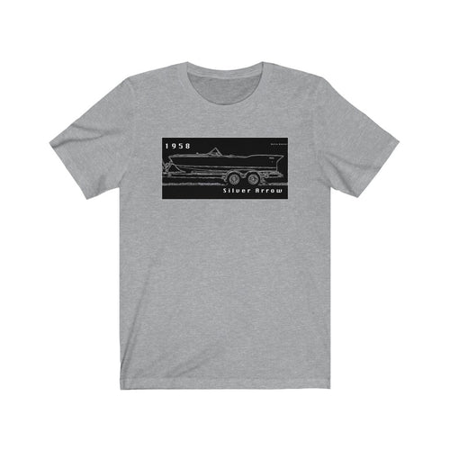 1958 Chris Craft Silver Arrow Unisex Jersey Short Sleeve Tee T-Shirt by Retro Boater