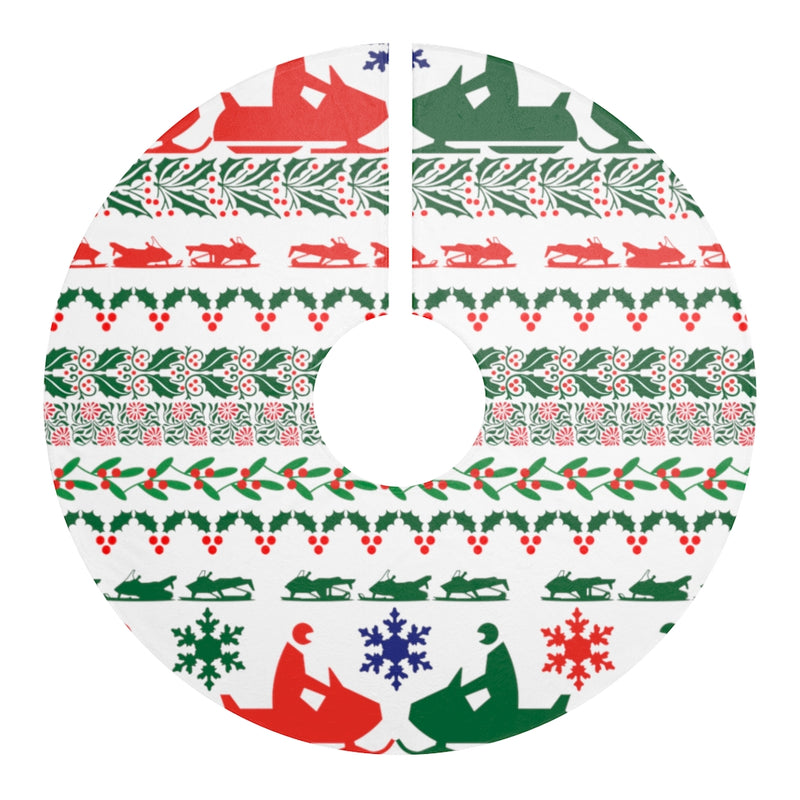 Snowmobile Christmas Pattern Tree Skirts by SpeedTiques Snowmobile Christmas Pattern Tree Skirts by SpeedTiques