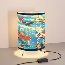Vintage Dodge Boat Race Advertisemnt Tripod Lamp with High-Res Printed Shade, US/CA plug