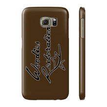 Woodies Restorations Logo in white outline All US Phone cases internal