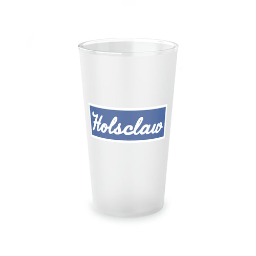 Vintage Holsclaw Trailers Frosted Pint Glass, 16oz