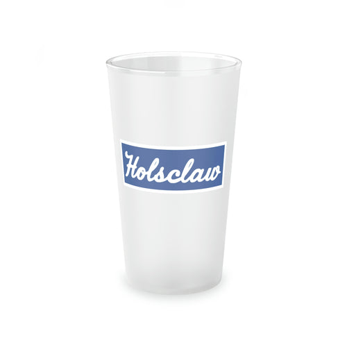 Vintage Holsclaw Trailers Frosted Pint Glass, 16oz