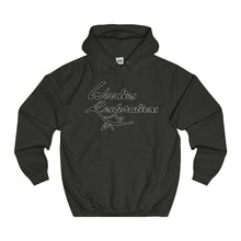 Woodies Restorations Logo line in white-College Hoodie