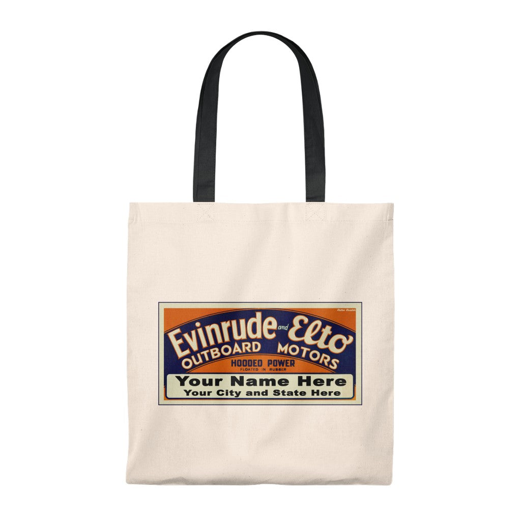 Custom Evinrude and Elto Outboard Boat Motors Tote Bag - Vintage by Retro Boater