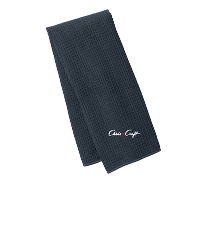 Vintage Chris Craft Fitness Waffle Microfiber Embroidered Towel
