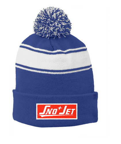 RJ Vintage Sno Jet Embroidered STC28 Sport-Tek® Stripe Pom Pom Beanie or Similar